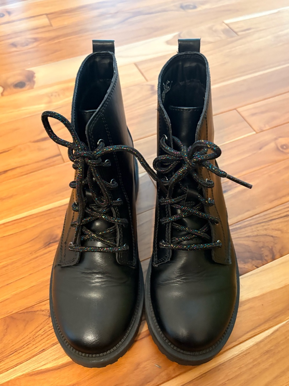 Shiny Faux-Leather Combat Boots for girls